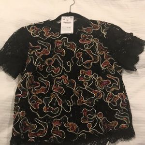 Zara crop lace top